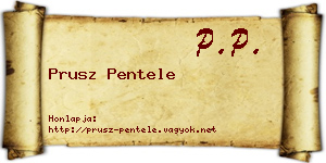 Prusz Pentele névjegykártya